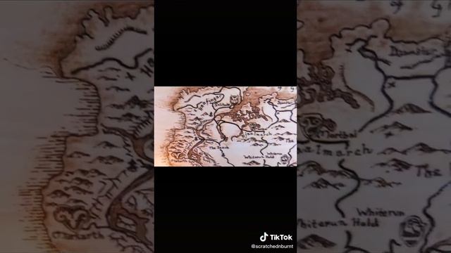 Skyrim Map Burned on Wood (TikTok)