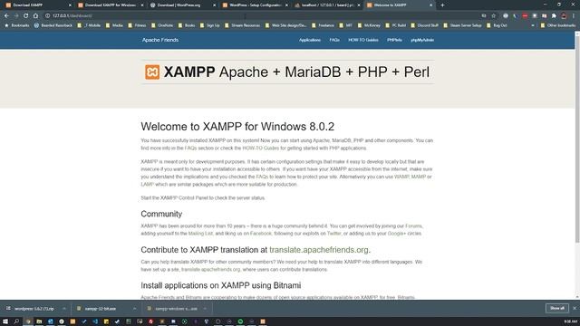 XAMPP WORDPRESS WINDOWS 10 INSTALLATION