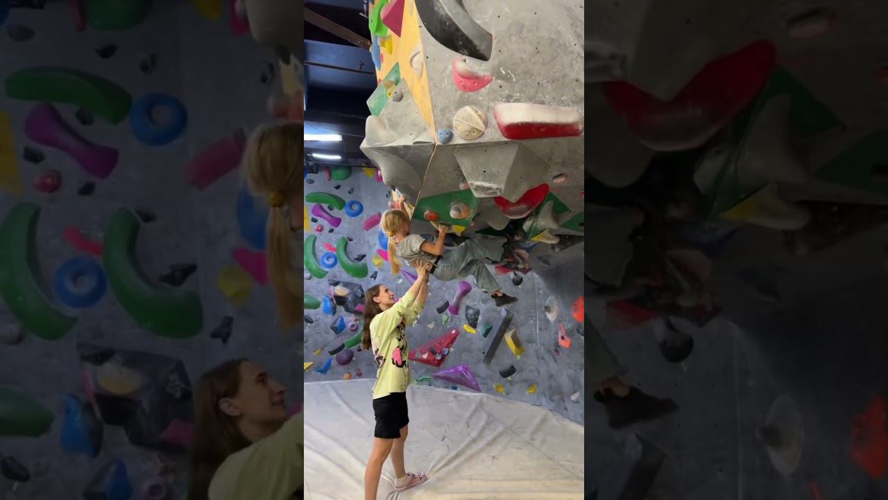 Как тренер поддерживает ребёнка в Скалодроме Осьминожки в г. Казань  #climbing  #скалором #дети