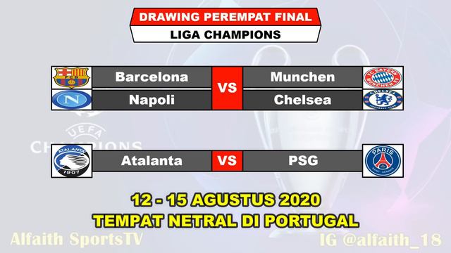 Hasil Drawing Perempat Final Liga Champions 2019/2020 ~ Jadwal 16 Besar Liga Champions 2020 Leg II