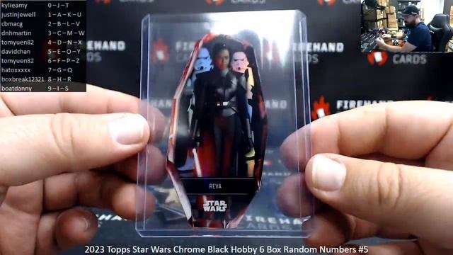 10/30/2023 2023 Topps Star Wars Chrome Black Hobby 6 Box Random Numbers #5