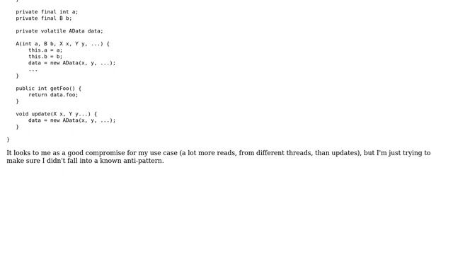 Software Engineering: Using inner classes to achieve thread-safe behavior without synchronization