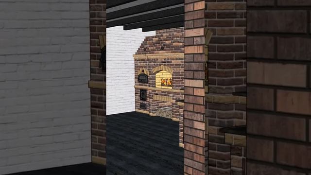 Барбекю комплекс в Беседке #sketchup #bbq #беседка #барбекю #порядовка