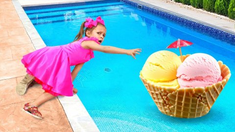 Ice cream in the pool! Stories and Videos for Kids