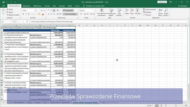 Wyświetlaj w Excel oraz drukuj e-Sprawozdania
