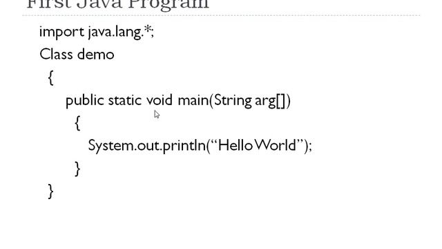 First java program execution