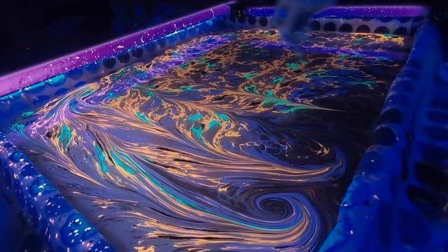 Watermarbling Ebru Art - With Blacklight Glowing Uv Reaction By Ox Marbling