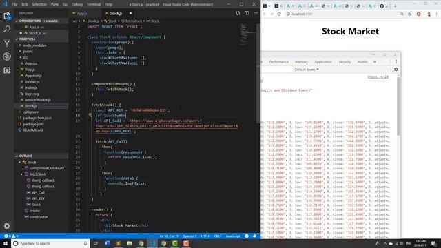 React.js Stock Market Tracking App Tutorial - Connect with Stock API