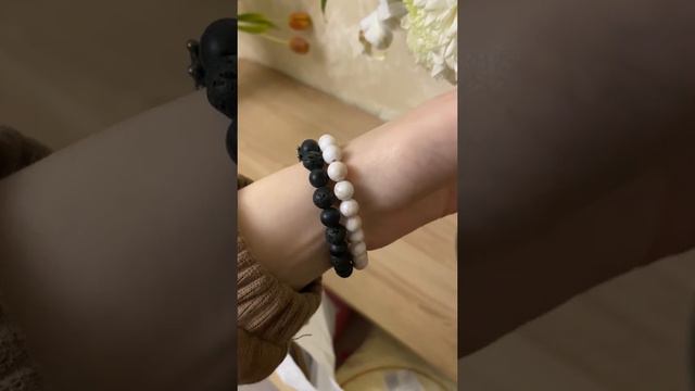 Мужской браслет из натуральных камней женский пластик/лава