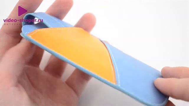 Чехол Baseus для iPhone 5 с язычком оранжевоголубой