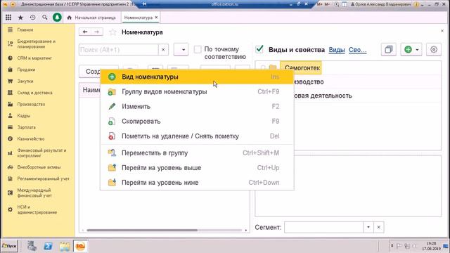 Виды номенклатуры часть 1 Ввод НСИ 1С ERP