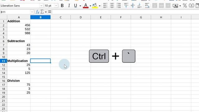 Creating Basic Formulas in LibreOffice Calc (+ - / *)