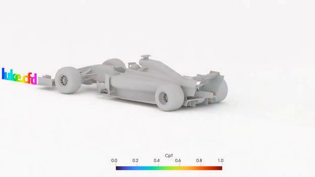 CFD-анализ автомобиля PERRINN F1 2017 года — анимация срезов CpT