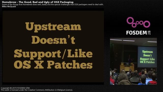 FOSDEM 2015 - Developer Room - Distributions - Homebrew The Good, Bad And Ugly Of Osx Packagin.mp4