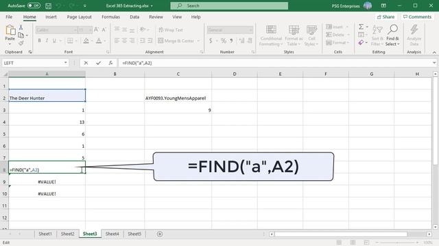 How to find Text in string using FIND and SEARCH functions in Excel - Office 365