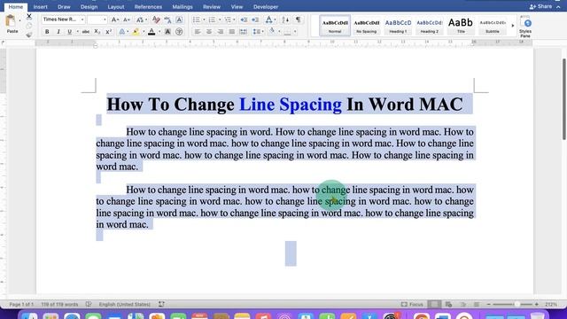 How To Change Line Spacing In Word [ MAC ]