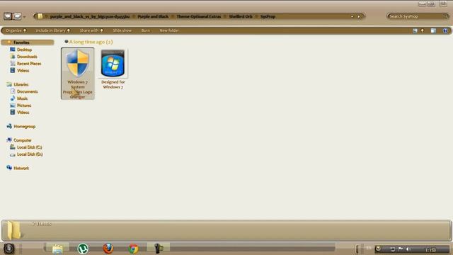 Windows 7 Theme Sand of time & Black and Purple