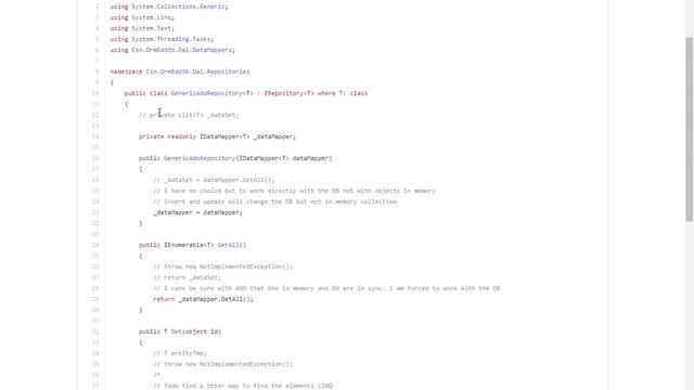 Adapter (Repository, UnitOfWork) for Ado with ASP.NET 3b 1/2