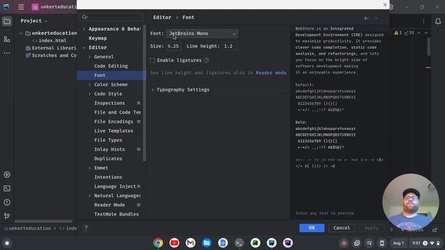 How to Customize Fonts in WebStorm