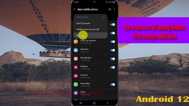 How to turn on or off Samsung Members Direct messages notifications in Samsung Galaxy S21 Plus