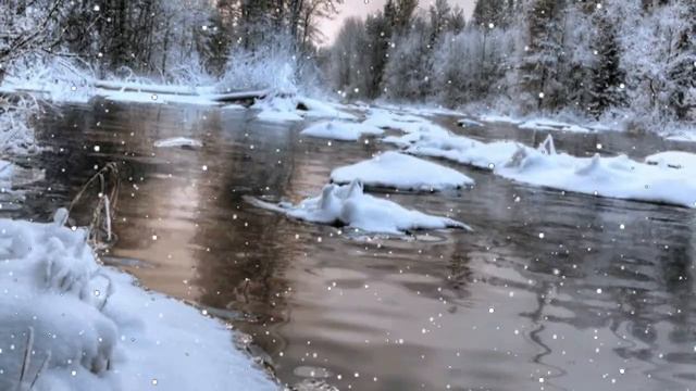 ФУТАЖ ЗИМА ВОДА СНЕГ
