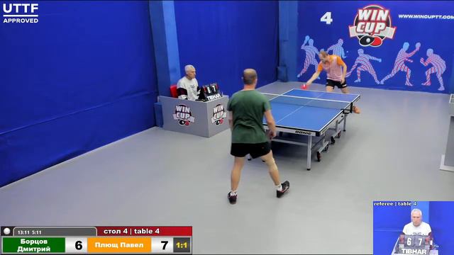 11:30 Борцов Дмитрий 3-2 Плющ Павел  стол 4  ЮГ-1  20.09.21