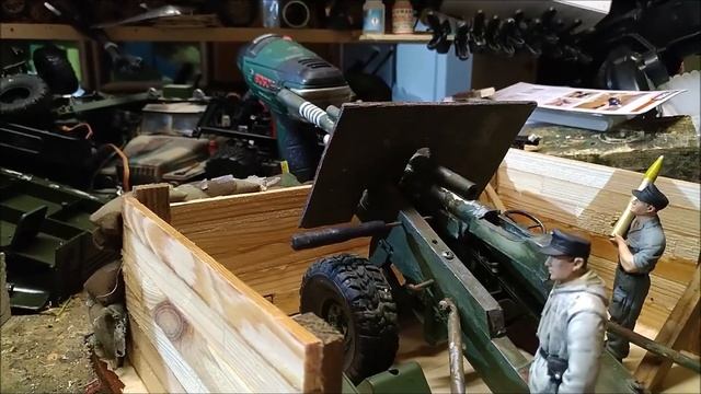 Diorama 1:16 Captured Field Howitzer In Position.Диорама 1:16 Захваченная полевая гаубица на позици