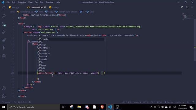 #3 Making the commands page (AUTO SYNC)| website for discord bots series