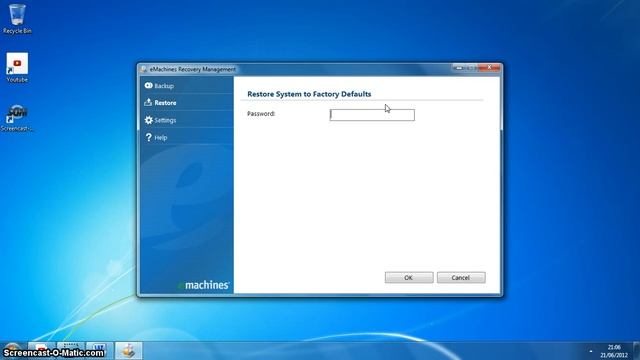 Restoring Emachines E732 To Factory Defaults