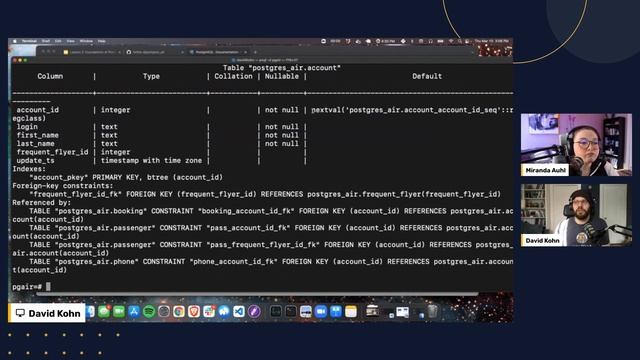 Lesson 2, Using psql to Explore a PostgreSQL Database