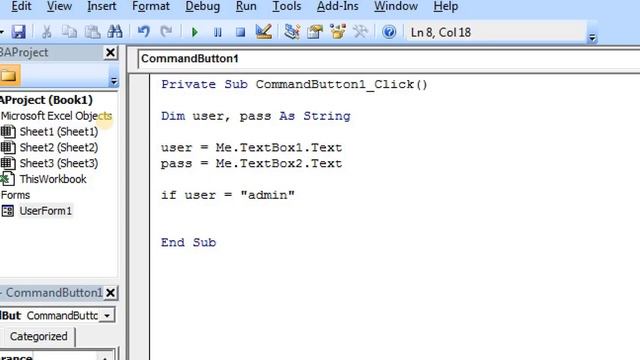 Excel VBA username and password login form