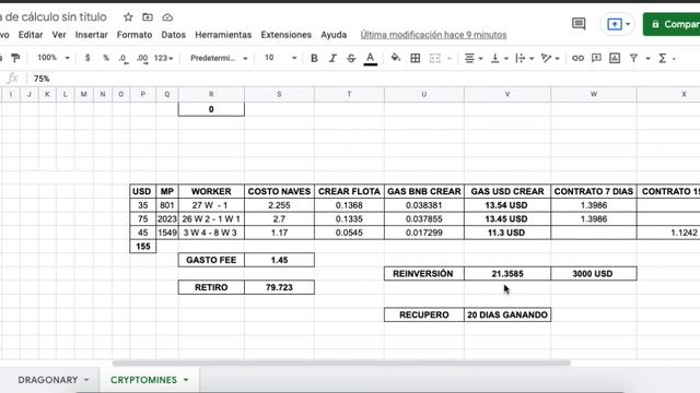 CRYPTOMINES - RETIRO 10.000 USD - ARMO MAS FLOTAS