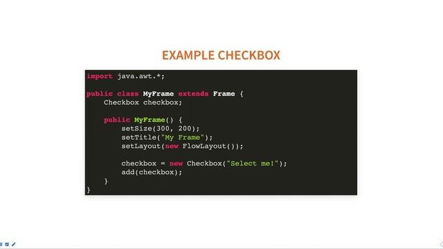 AWT Checkbox in java