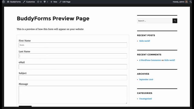BuddyForms Form Builder Templates