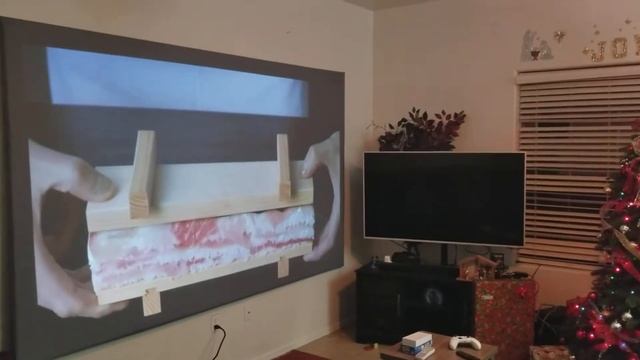 PhantomHD dark projector screen Optoma GT1080Darbee PCV 132" great colors