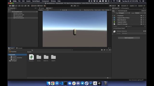 Multiplayer Unity Using WebRTC