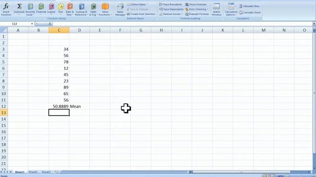How to calculate mean and standard deviation in Excel