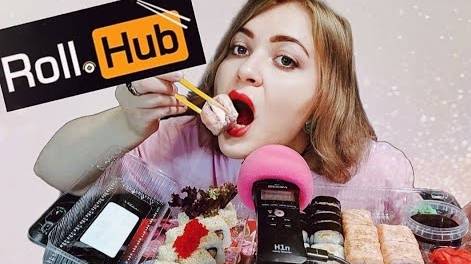 АСМР Roll hub 🥢 ИТИНГ роллов 🍣 ОБЗОР ДОСТАВКИ 🍣 Мое похудение