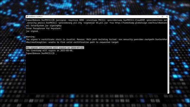 Java Cryptography : Signing JAR files using Luna HSM.