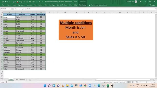 Conditional Formatting with Multiple Conditions