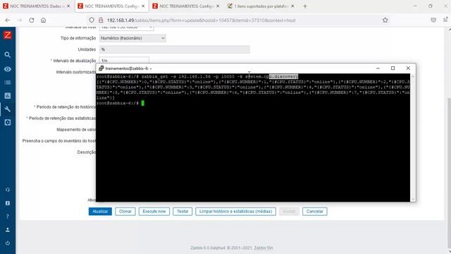 TBZ08-AL05 - Comandos para efetuar testes no Zabbix agent.