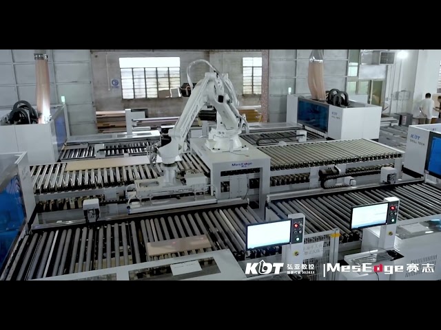 Интеллектуальная роботизированная сверлильно-присадочная линия с ЧПУ (4+1) от KDT