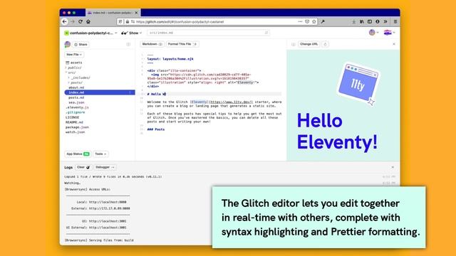 You’re going to build a web app in less than a minute on Glitch.com, for free