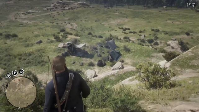 RDR 2 Отстрелялись:)Динамит в костре+нож в лице!)