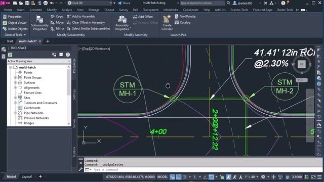 Add a Background Color to Civil 3D Corridor Hatch