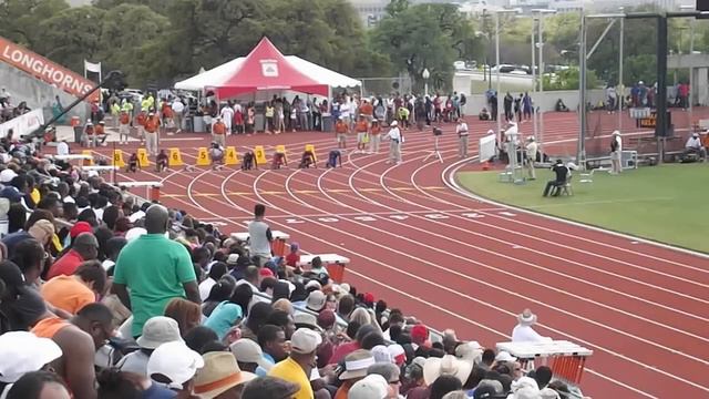 100 Meter Dash at the Texas Relays Easter Weekend 2013