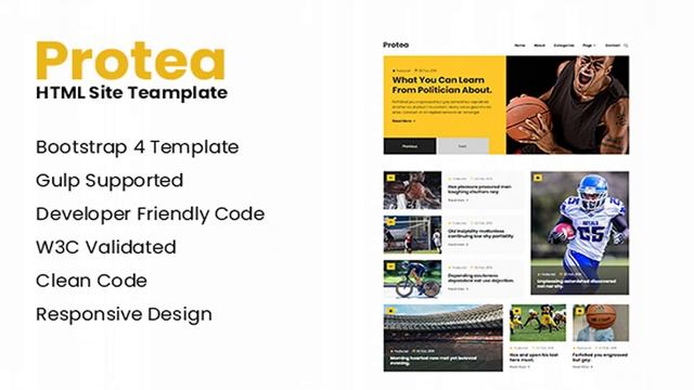 Protea - Responsive HTML Site Template | Themeforest Website Templates And Themes