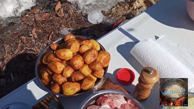Готовим картофель с мясом в казане аля казан кебаб или просто вкусняшка ?????