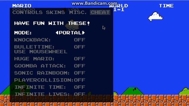 Как открыть читы в портал mariO 1.6