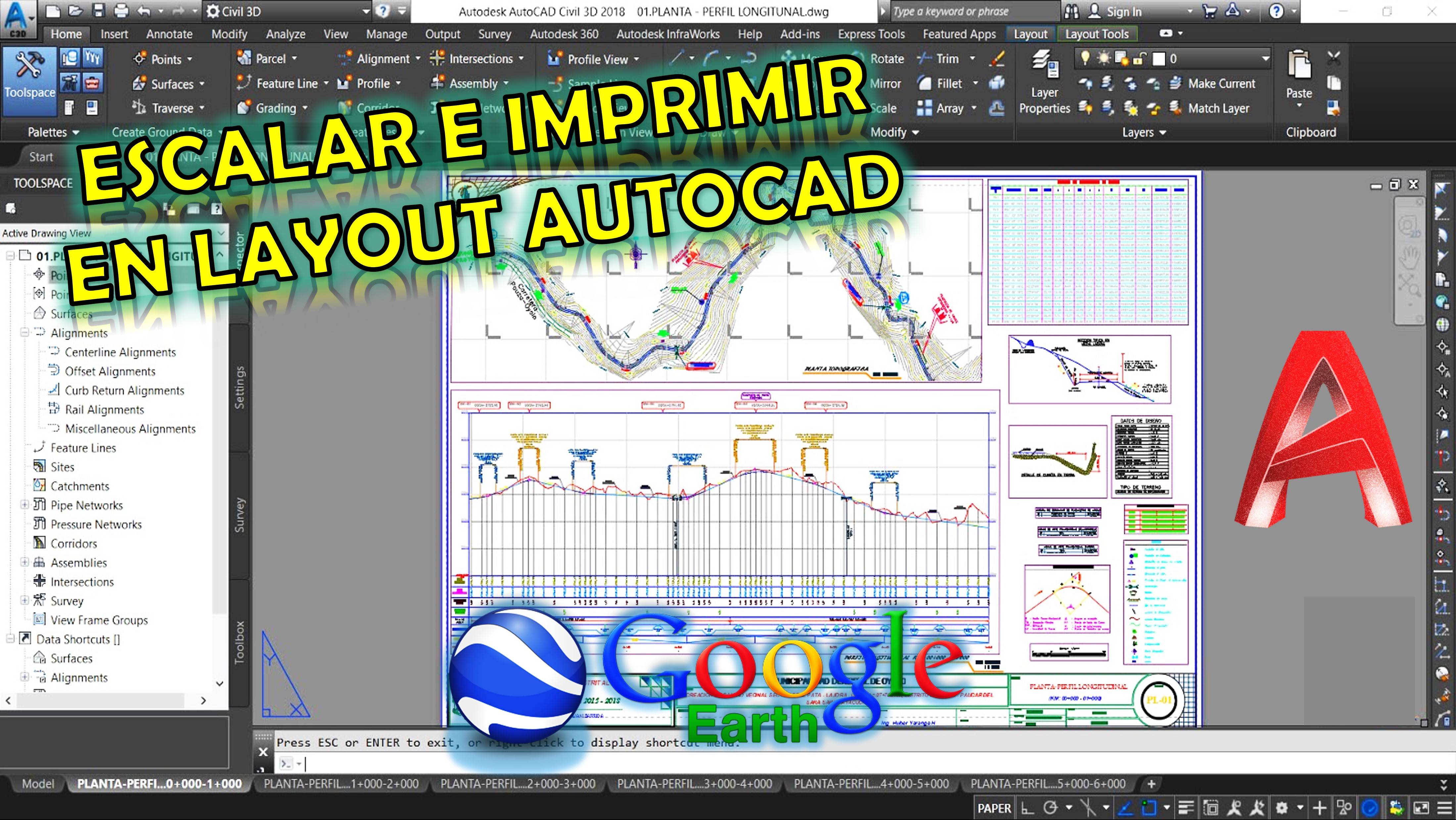 Como escalar e Imprimir planos o imágenes de google earth en AUTOCAD